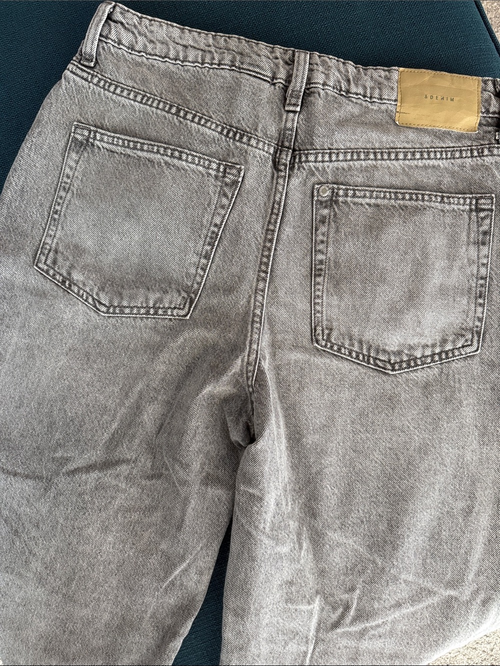 Ultra Wide Baggy Gray Wash Jeans - Picture 7 of 9